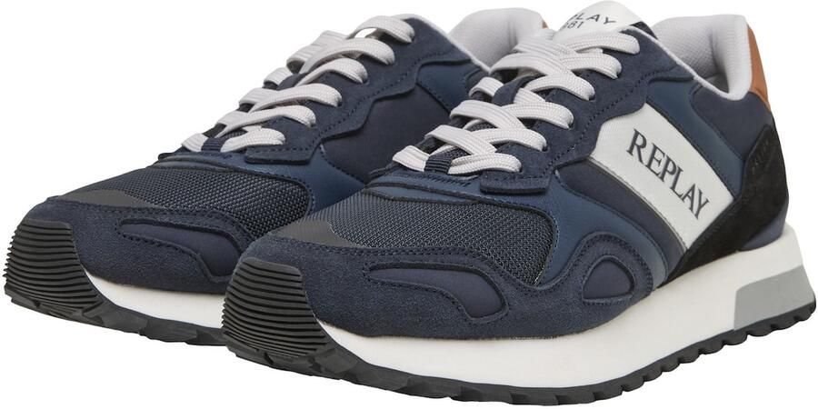 REPLAY Sneakers laag 'Bullet Union' navy lichtbruin offwhite - Foto 3