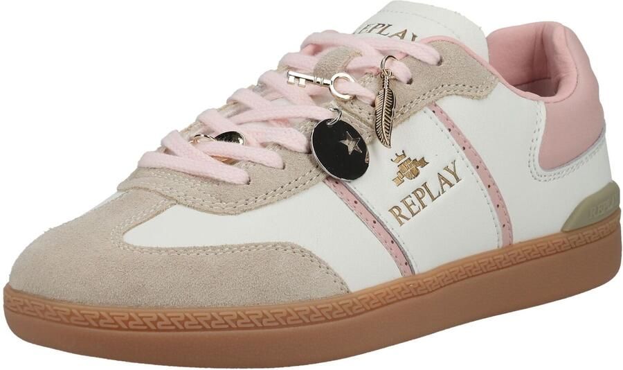 REPLAY Sneakers laag goud taupe rosé wit