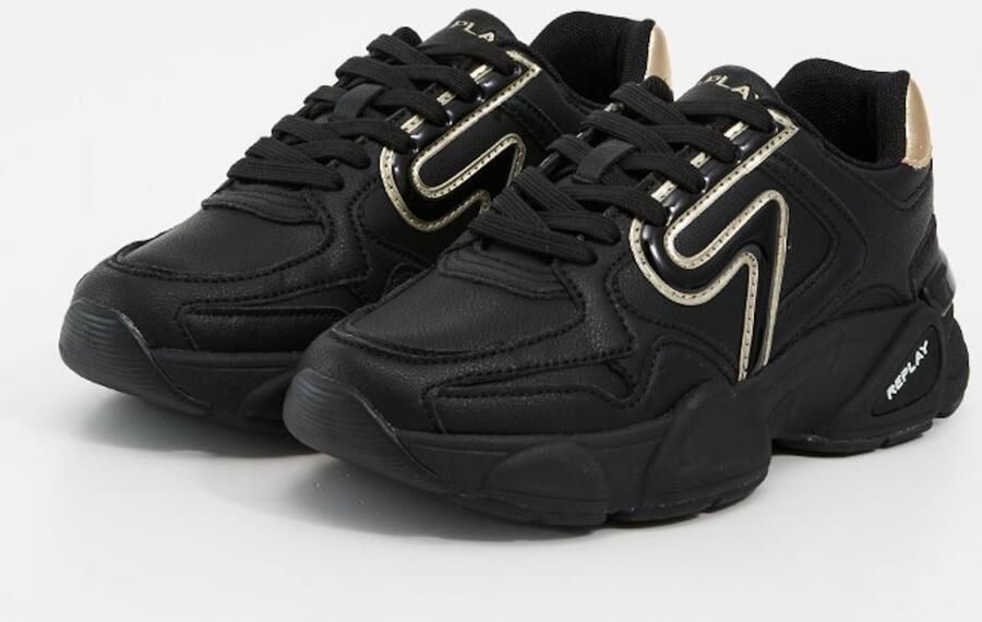 REPLAY Sneakers laag goud zwart - Foto 2