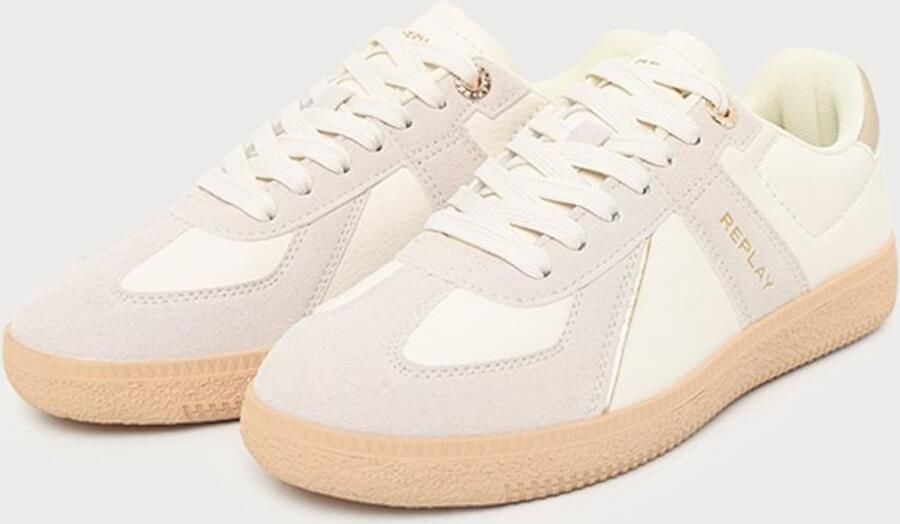 REPLAY Sneakers laag ivoor taupe goud - Foto 5