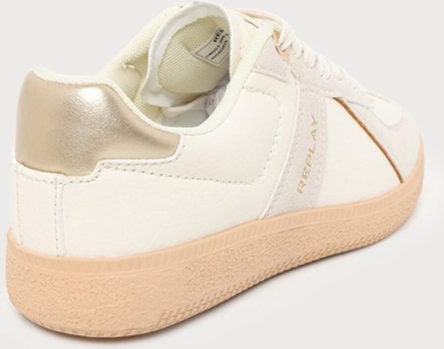 REPLAY Sneakers laag ivoor taupe goud - Foto 3