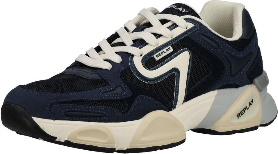REPLAY Sneakers laag navy natuurwit
