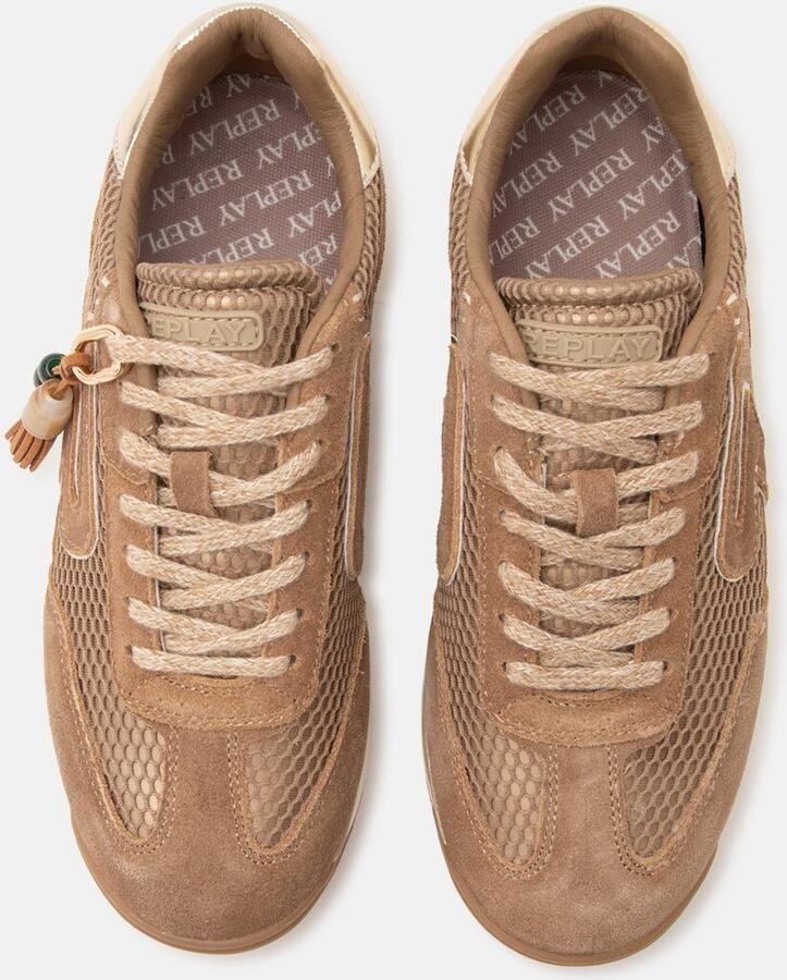 REPLAY Sneakers laag ombergrijs goud - Foto 3
