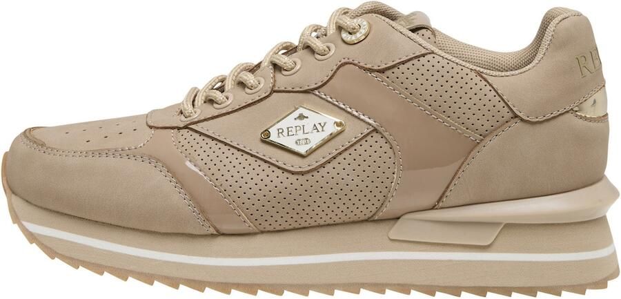 REPLAY Sneakers laag 'Penny Hype' camel goud wit