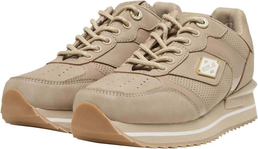 REPLAY Sneakers laag 'Penny Hype' camel goud wit - Foto 3
