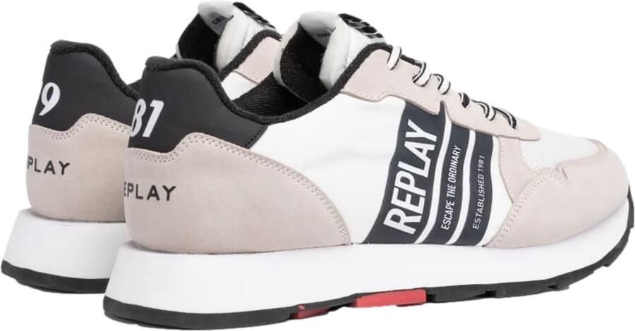 REPLAY Sneakers laag taupe zwart wit - Foto 2