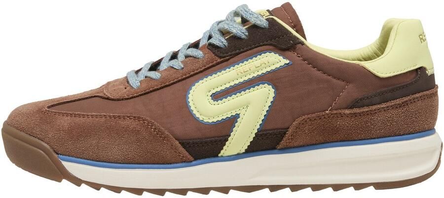 REPLAY Sneakers laag 'Yard' donkerbruin limoen