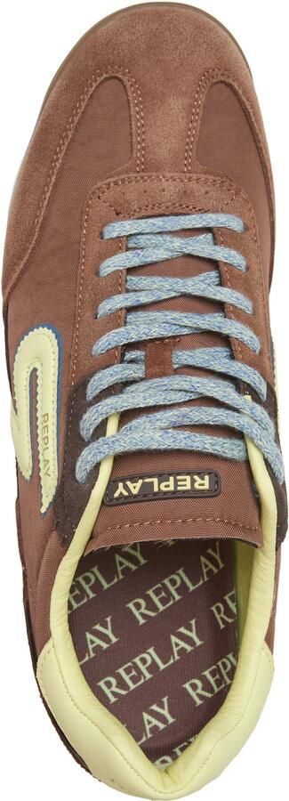 REPLAY Sneakers laag 'Yard' donkerbruin limoen - Foto 6