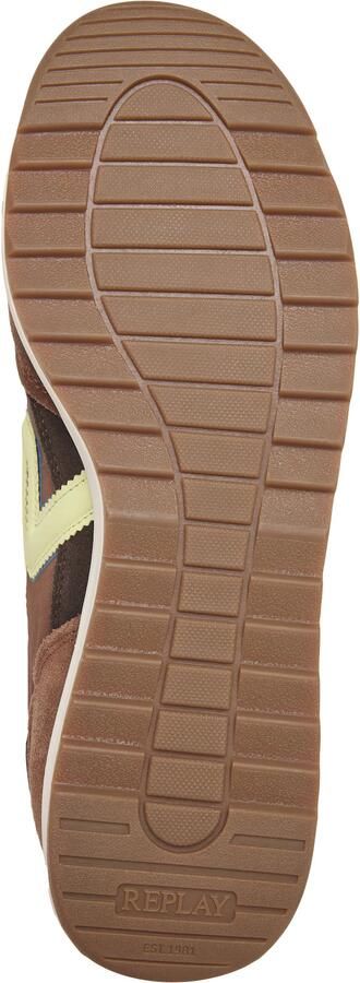 REPLAY Sneakers laag 'Yard' donkerbruin limoen - Foto 5