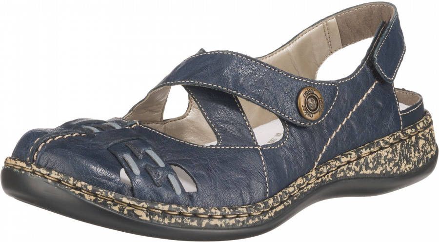 Rieker Klittenbandschoenen zomerschoen sleehak bandjessandaal met contrasterende stiksels - Foto 4