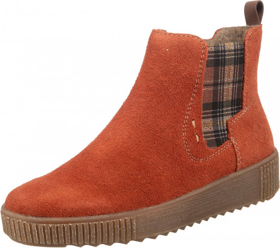 Rieker Chelsea boot met geruite elastische inzet Rood