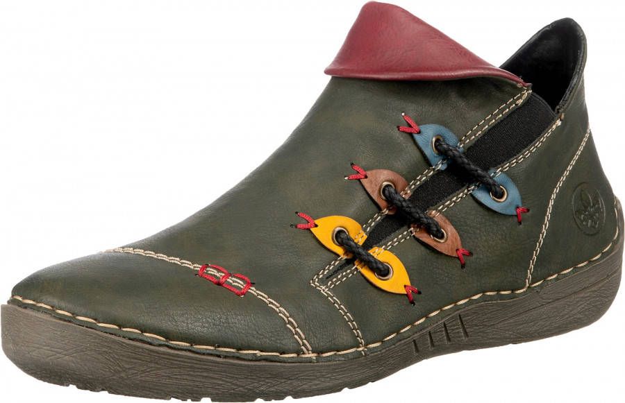 Rieker Laarsjes instaplaarzen slippers met kleurrijke applicaties aan de zijkant - Foto 3