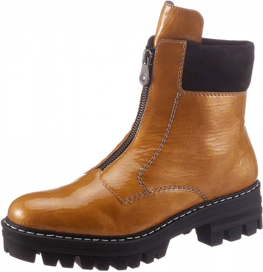 Rieker Enkellaarsje met sierrits Mosterdgeel - Foto 3