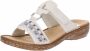 Rieker Slippers sleehak zomerschoen pantoffels met pailletten- en parelrand - Thumbnail 2