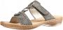 Rieker Slippers sleehak zomerschoen pantoffels met juwelenapplicatie - Thumbnail 3