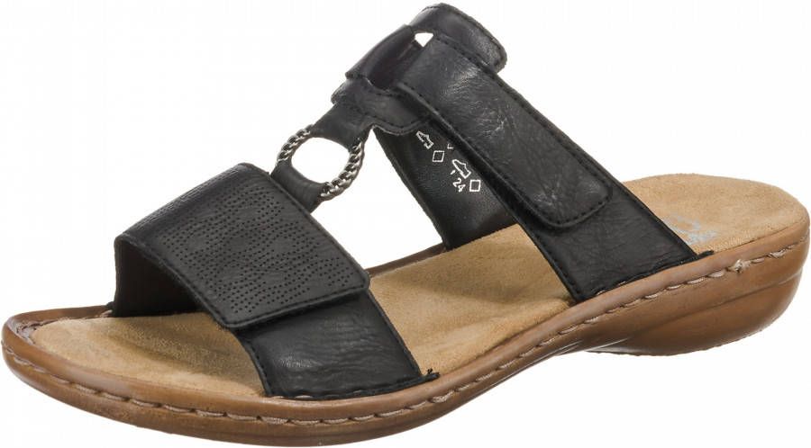 Rieker Slippers sleehak zomerschoen pantoffels met juwelenring - Foto 11