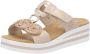 Rieker -Dames roze-goud metallic slippers & muiltjes - Thumbnail 5
