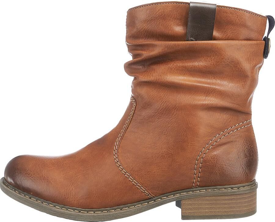 Rieker Winterlaarzen winterankle boots blokhak warme voering geraffte slouchy schacht - Foto 4