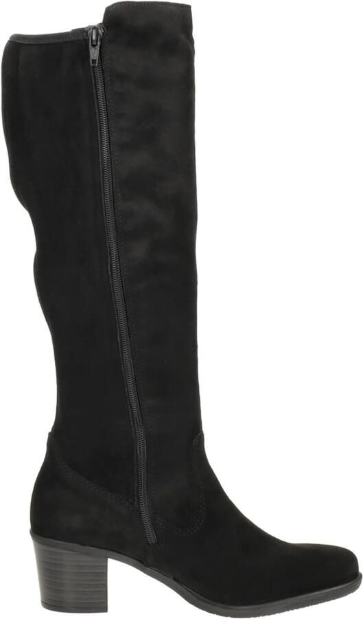 Rieker Zwarte Elastische Kniehoge Laars Klassieke Stijl Black Dames