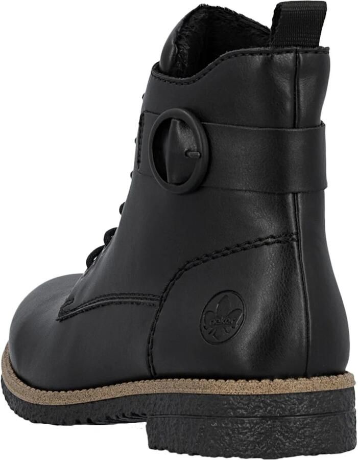 Rieker Veterlaarsjes Veterboots enkellaarsjes blokhak met decoratieve siergesp - Foto 4