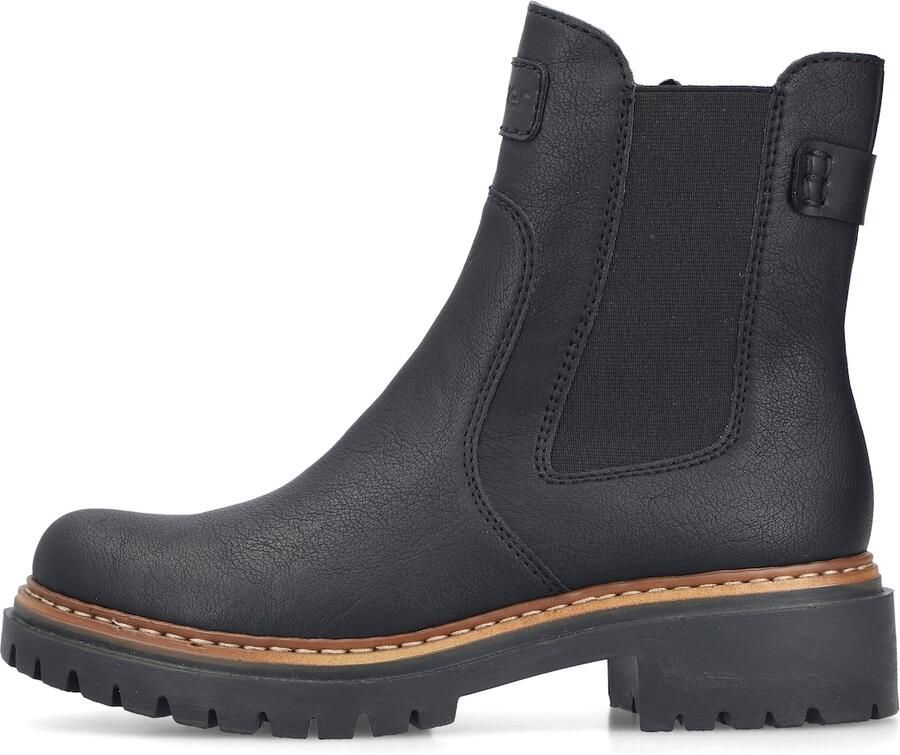 Rieker dames enkellaarsjes zwart 72660