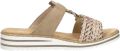 Rieker -Dames beige donker slippers & muiltjes - Beige