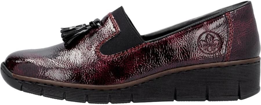 Rieker Instappers 'Softlack-Slipper' rood - Foto 3