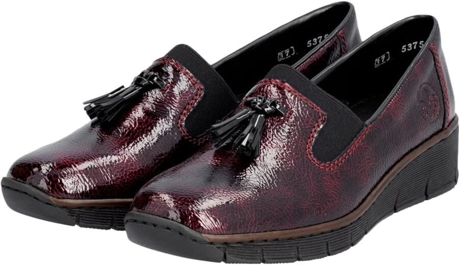 Rieker Instappers 'Softlack-Slipper' rood - Foto 4