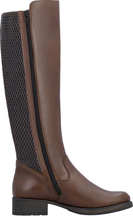 Rieker art Z9591 29 bruin leer stretch kuit rits dames - Foto 14