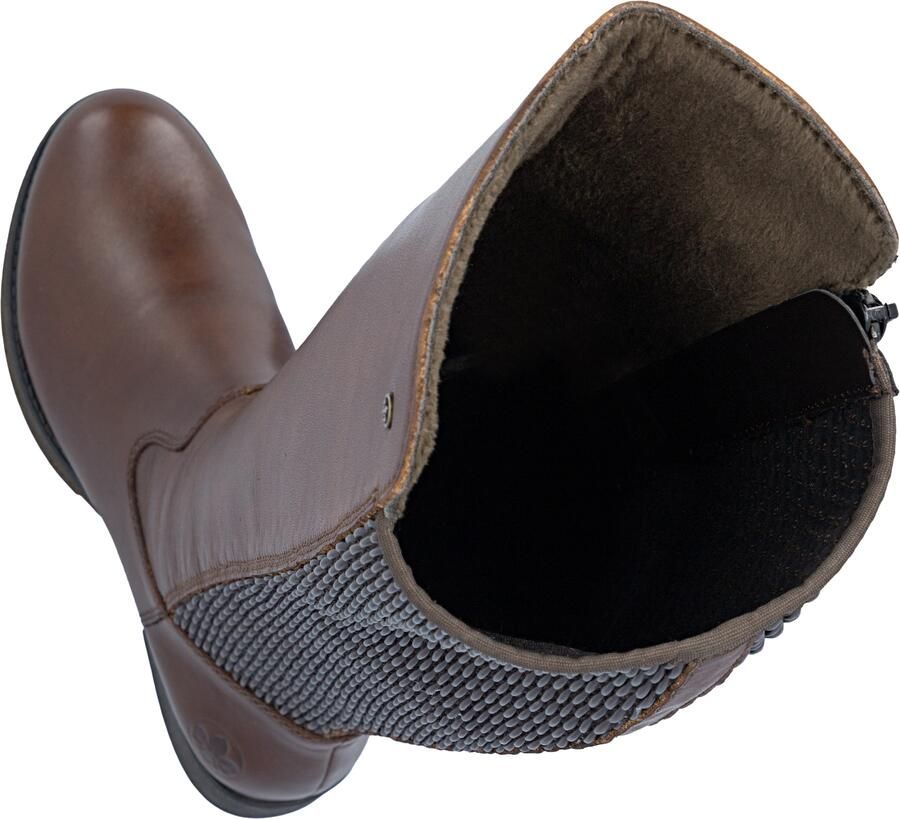 Rieker art Z9591 29 bruin leer stretch kuit rits dames - Foto 12