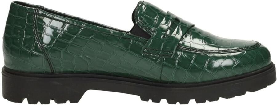 Rieker Groene Animal Print Loafer Instapper Green Dames