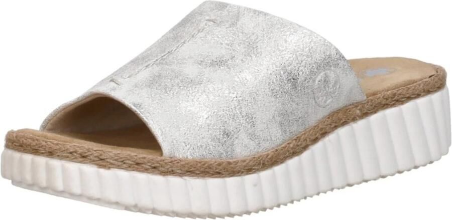Rieker Slippers sleehak zomerschoen slippers met jute-omranding aan de loopzool - Foto 13