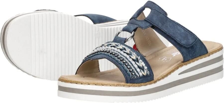 Rieker -Dames blauw slippers & muiltjes - Foto 6