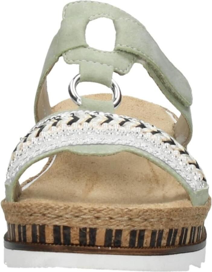 Rieker Slippers sleehak zomerschoen pantoffels met decoratieve kralen - Foto 17