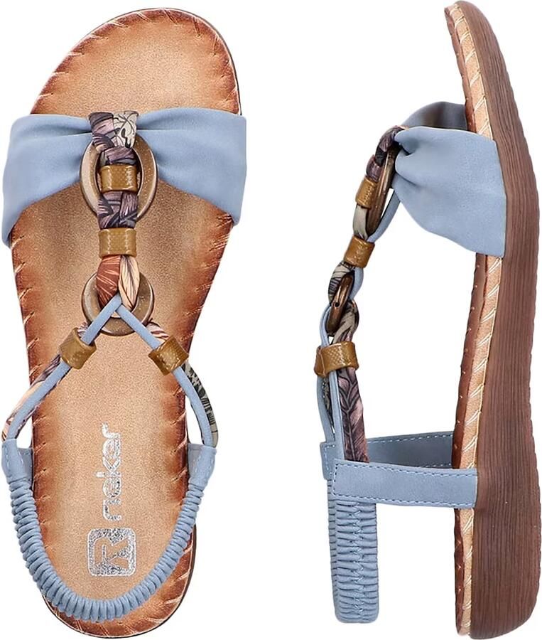 Rieker Sandaal beige duifblauw bruin - Foto 5