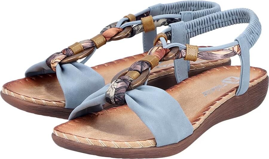 Rieker Sandaal beige duifblauw bruin - Foto 6