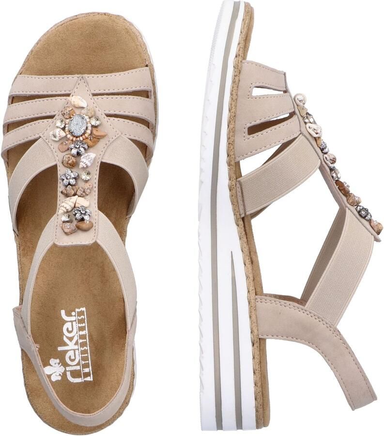 Rieker Sandalen zomerschoen sandaal sleehak met zomerse versiering - Foto 5