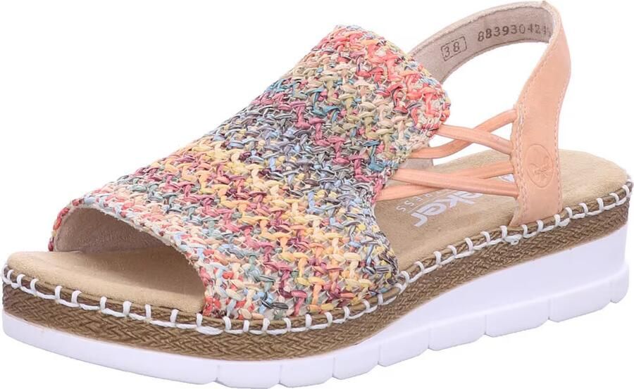 Rieker Sandalen zomerschoen sandaal sleehak in modieuze vlecht-look - Foto 7