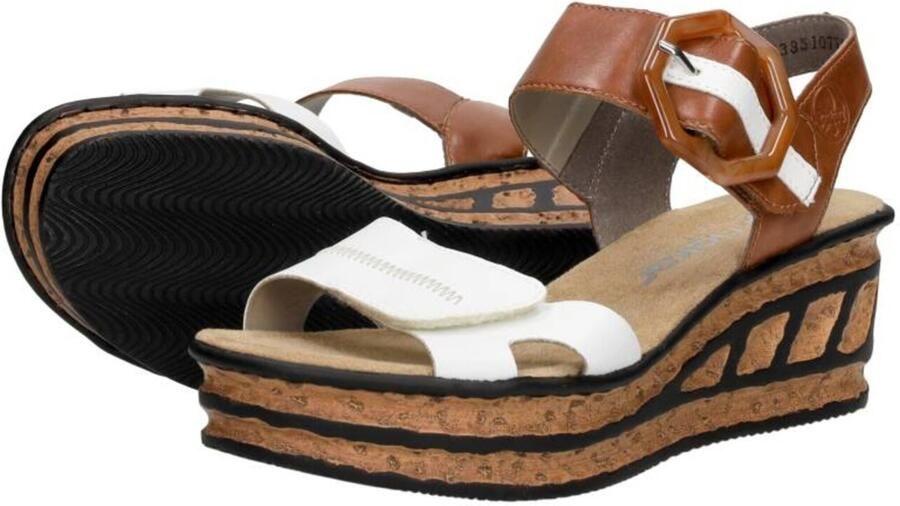 Rieker Trendy Platform Sandaal met gesp Multicolor Dames - Foto 6