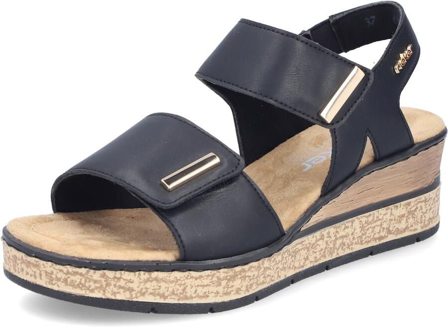 Rieker Sandalen met sleehak 63781-00 - Foto 8