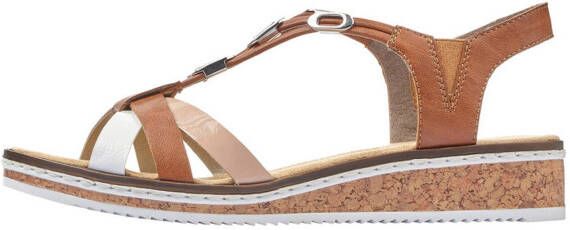 Rieker Sandalen zomerschoen sandaal sleehak met accessoires versierd - Foto 6