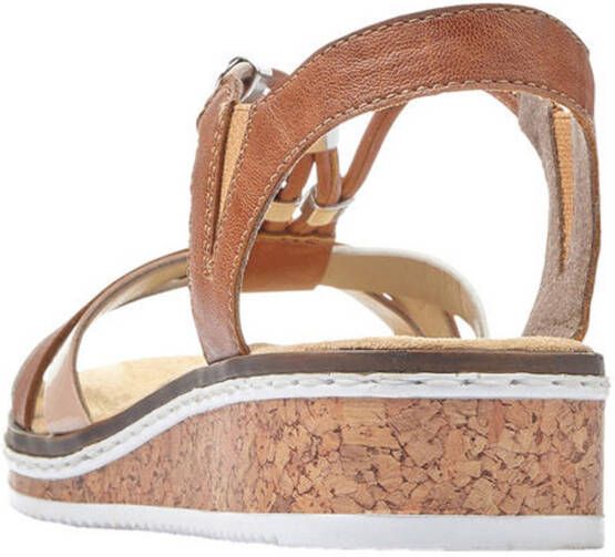 Rieker Sandalen zomerschoen sandaal sleehak met accessoires versierd - Foto 4