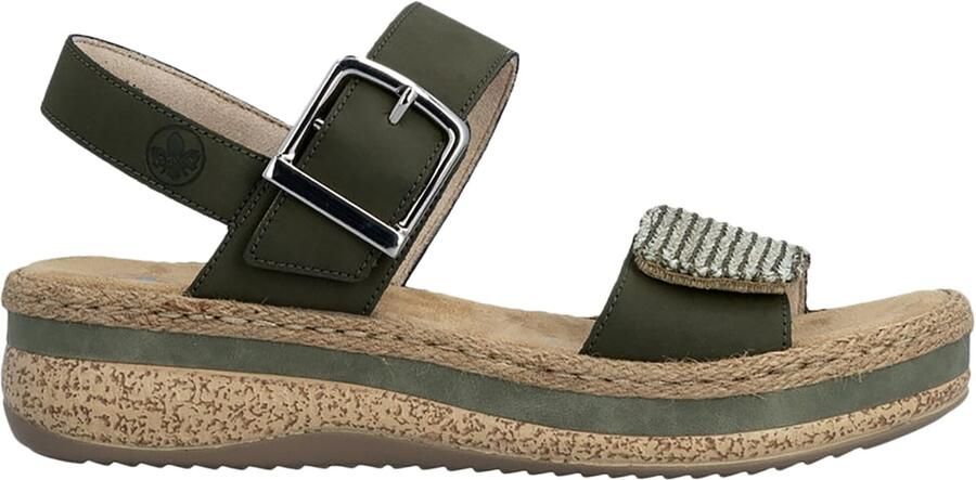 Rieker Sandaal 'Rimo-Sandalen aus Leder mit Keilabsatz' groen - Foto 10