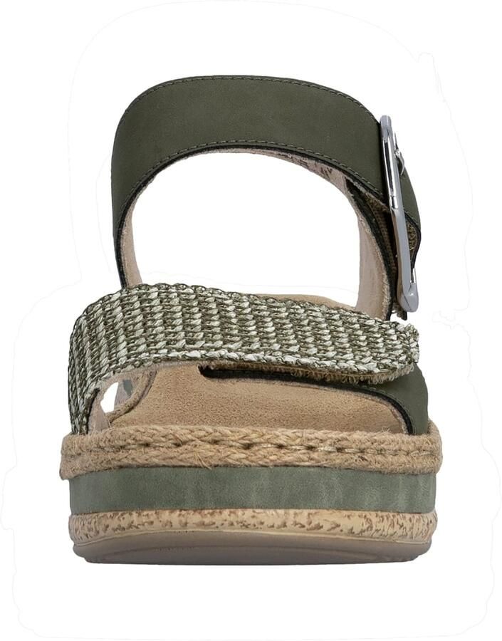 Rieker Sandaal 'Rimo-Sandalen aus Leder mit Keilabsatz' groen - Foto 3