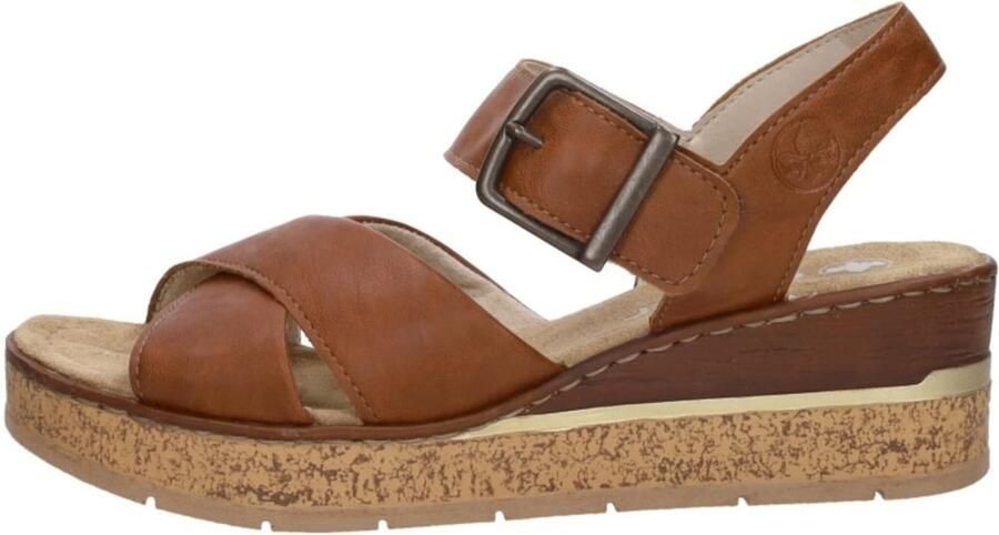 Rieker Sandalen Hak Sandalen Hak Cognac