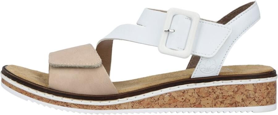 Rieker Sandalen zomerschoen sandaal sleehak met asymmetrische bandjes - Foto 3