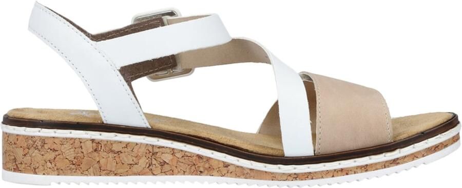Rieker Sandalen zomerschoen sandaal sleehak met asymmetrische bandjes - Foto 8