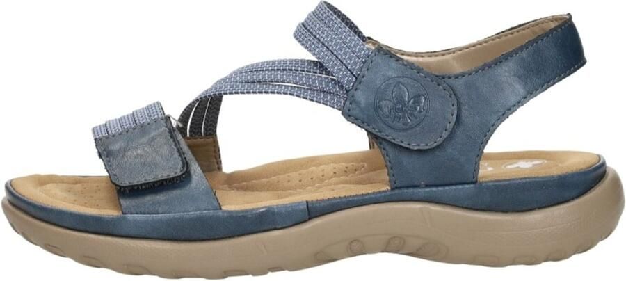 Rieker Blauwe Comfort Sandaal met Klittenbandsluiting Blue Dames - Foto 5