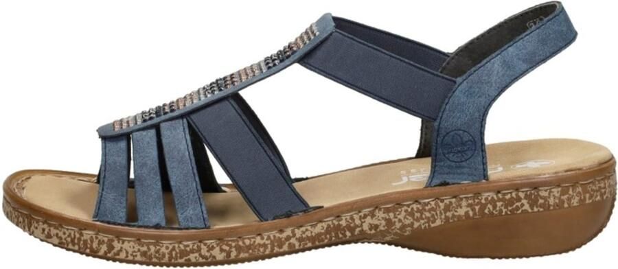 Rieker Sandalen Plat Sandalen Plat Blauw - Foto 2
