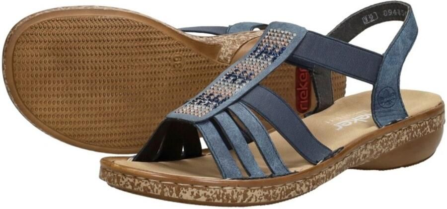 Rieker Sandalen Plat Sandalen Plat Blauw - Foto 6